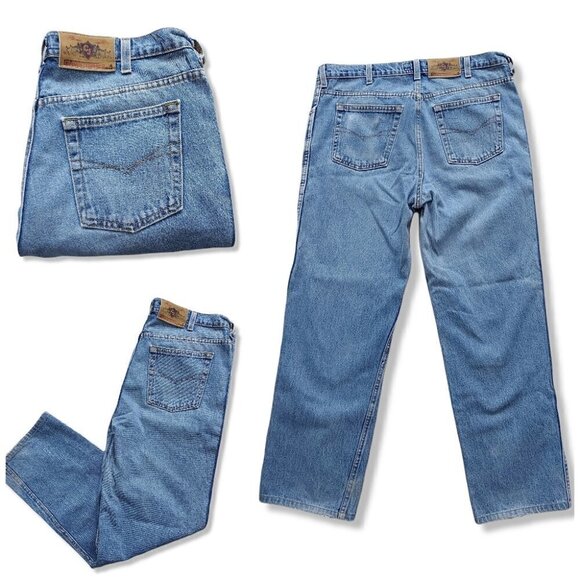 𝅺VINTAGE Christopher J Lightwash Mom Style Jeans Tag Size 38 - Waist 36" - Picture 1 of 5
